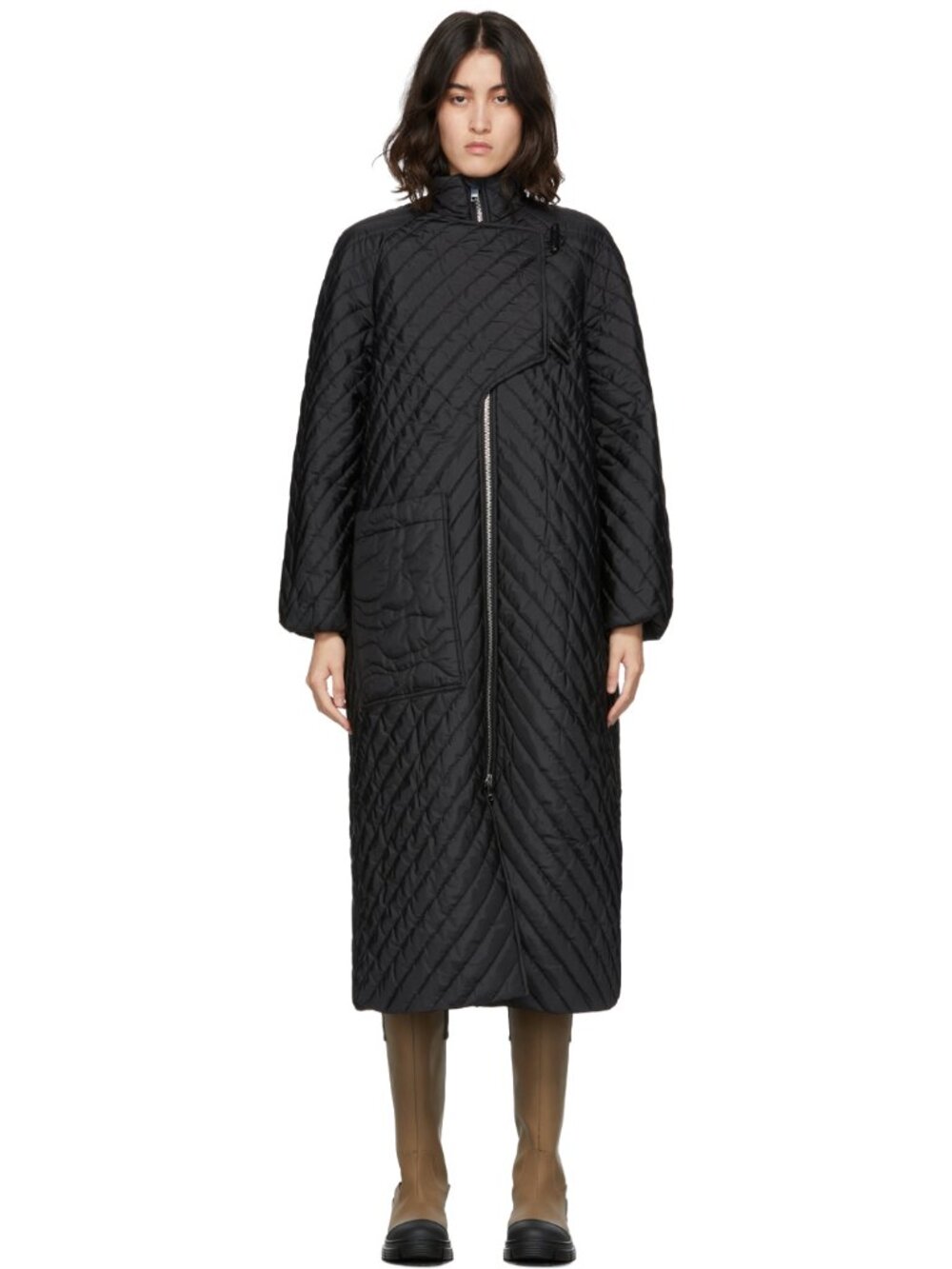 Ganni Quilted jacket in Black, size 40. Fits like a size 12 ish - Picture 5 of 16
